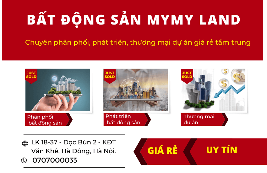 Công ty BĐS Mymy Land - Chuyên phân phối, phát triển, thương mại dự án giá rẻ tầm trung